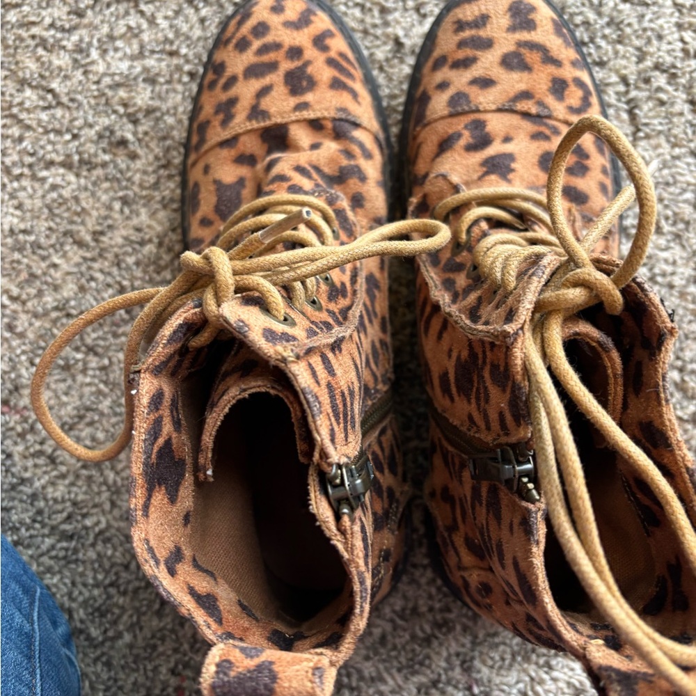 Billabong Leopard Print Lace and Zip Booties - Picture 9 of 12